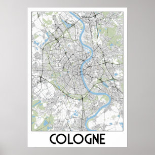 Köln-Karte Poster