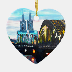 Köln-Kathedrale mit Hohenzollernbridge Keramikornament