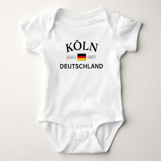 Koln (Köln) Deutschland koordiniert Deutsch Baby Strampler (Vorderseite)