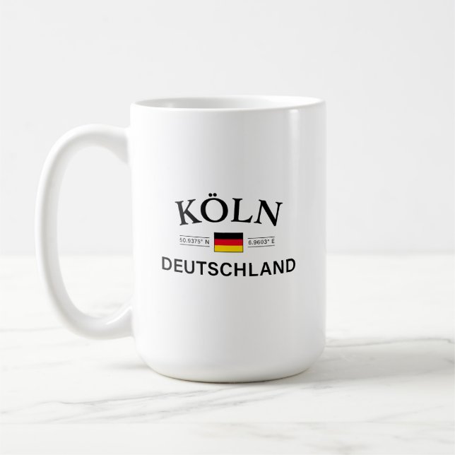 Koln (Köln) Deutschland koordiniert Deutsch Kaffeetasse (Links)