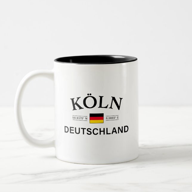 Koln (Köln) Deutschland koordiniert Deutsch Zweifarbige Tasse (Links)