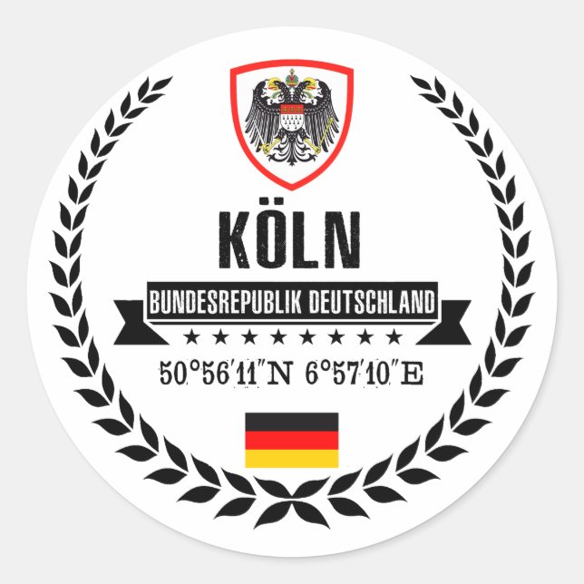 Köln Runder Aufkleber (Vorderseite)