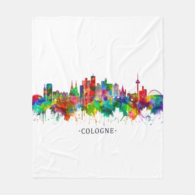 Köln Skyline Fleecedecke (Vorderseite)