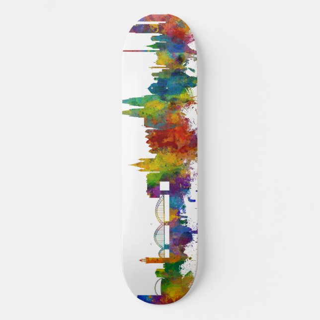 Köln Skyline Skateboard (Vorderseite)