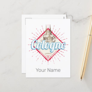 Köln Stadt Deutschland Retro Kathedrale Vintag Feiertagspostkarte