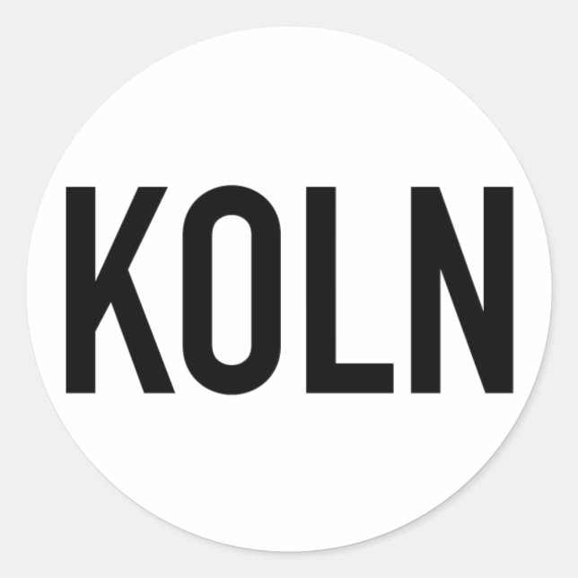 KOLN Sticker | Schwarz auf Weiß (Vorderseite)
