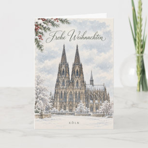 Köln Winteraquarell Weihnachtskarte Feiertagskarte