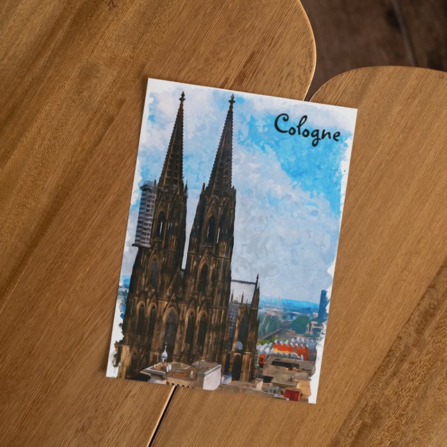 Kölner Dom Deutschland - Reise Postkarte (cologne germany kölner dom postcard)