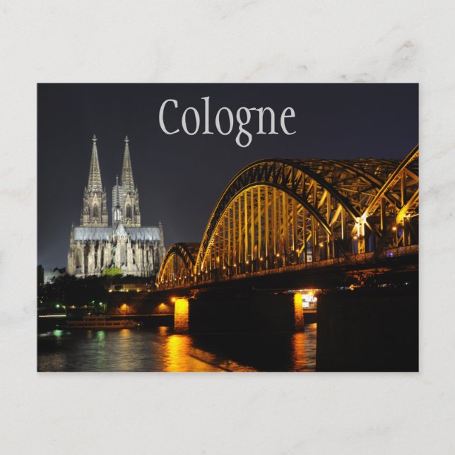 Kölner Dom, Hohenzollern-Brücke, Deutschland Postkarte (Vorderseite)
