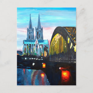 Kölner Dom mit Hohenzollernbridge Postkarte