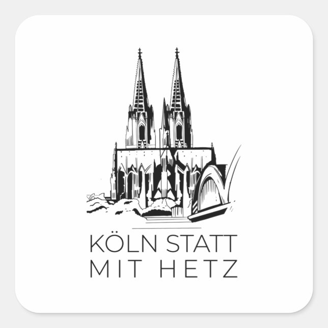 Kölner Dom Quadratischer Aufkleber (Vorderseite)