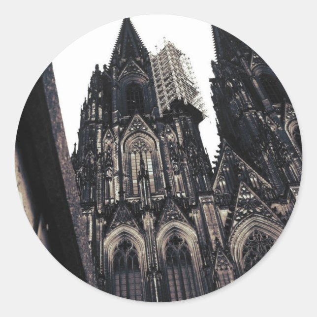 Kölner Dom Runder Aufkleber (Vorderseite)