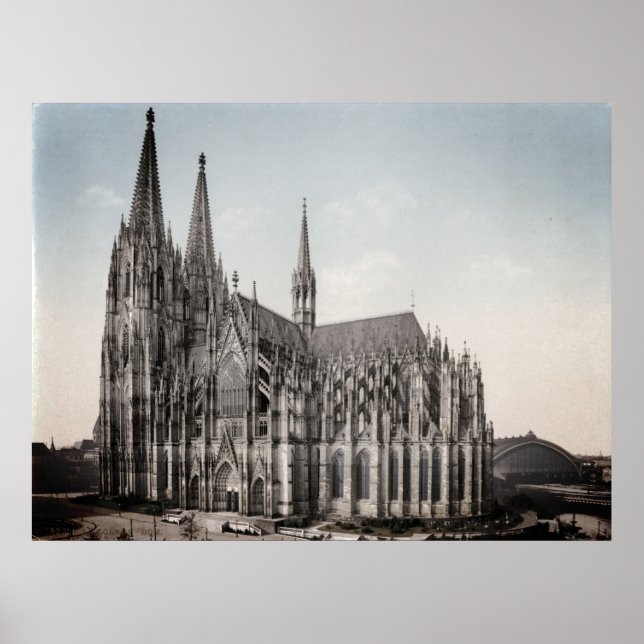 Kölner Dom um 1900 - Kölner Dom Poster (Vorne)