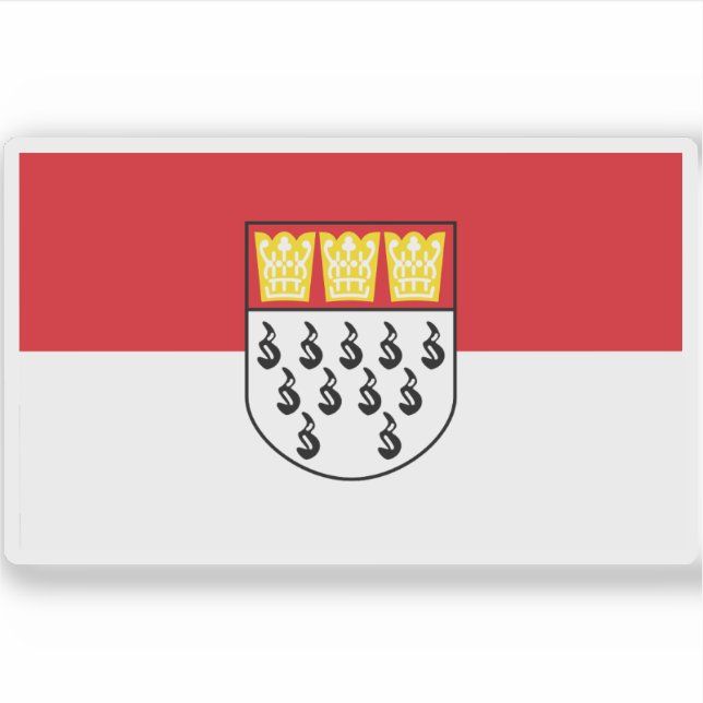 Kölner Flagge (Köln), Deutschland Aufkleber (Vorderseite)