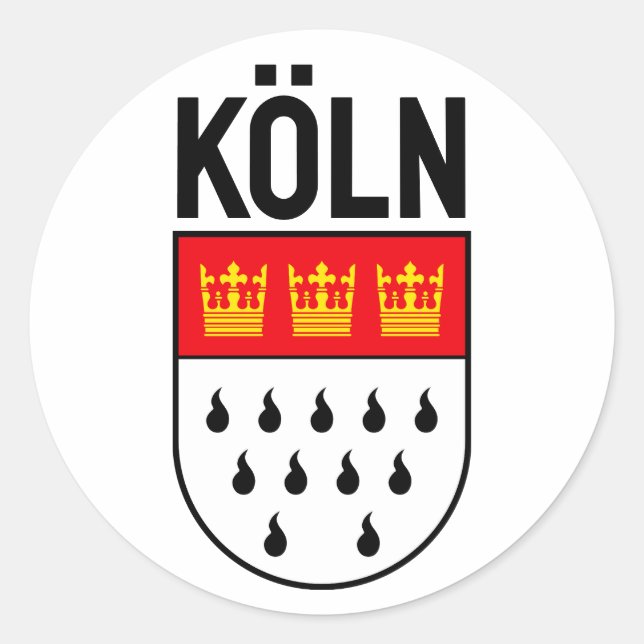 Kölner Wappen (Deutschland) Runder Aufkleber (Vorderseite)