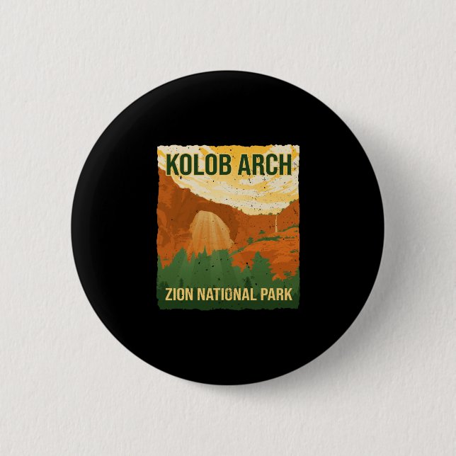 Kolob Bogen Zion Nationalpark Wandern Camping Button (Vorderseite)