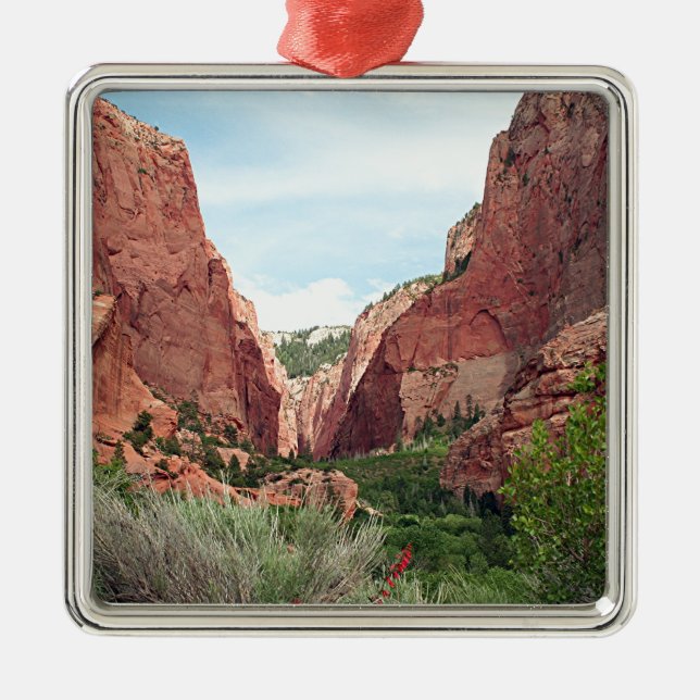 Kolob Schluchten, Zion Nationalpark, Utah, USA 4 Silbernes Ornament (Vorne)