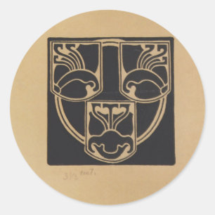 Koloman Moser - Entwurf des Emblems Runder Aufkleber
