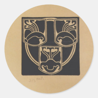 Koloman Moser - Entwurf des Emblems Runder Aufkleber