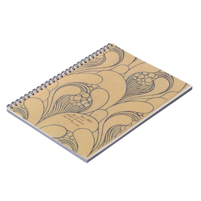 Koloman Moser- Gewebeentwurf mit Blumen Notizblock (Linke Seite)