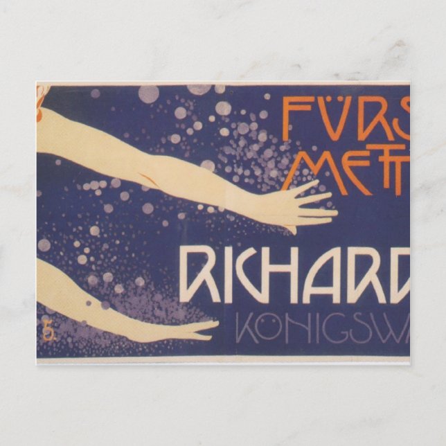 Koloman Moser-Poster von Prinz Richard Metternich Postkarte (Vorderseite)