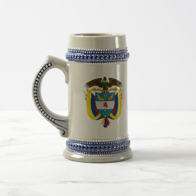 Kolombieemblem Bierglas (Links)