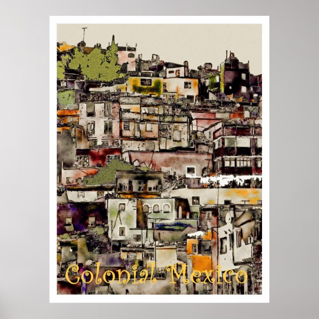 Kolonial-Mexiko-Hilltown, Poster (Vorne)