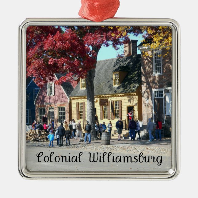 Kolonial Williamsburg Silbernes Ornament (Vorne)