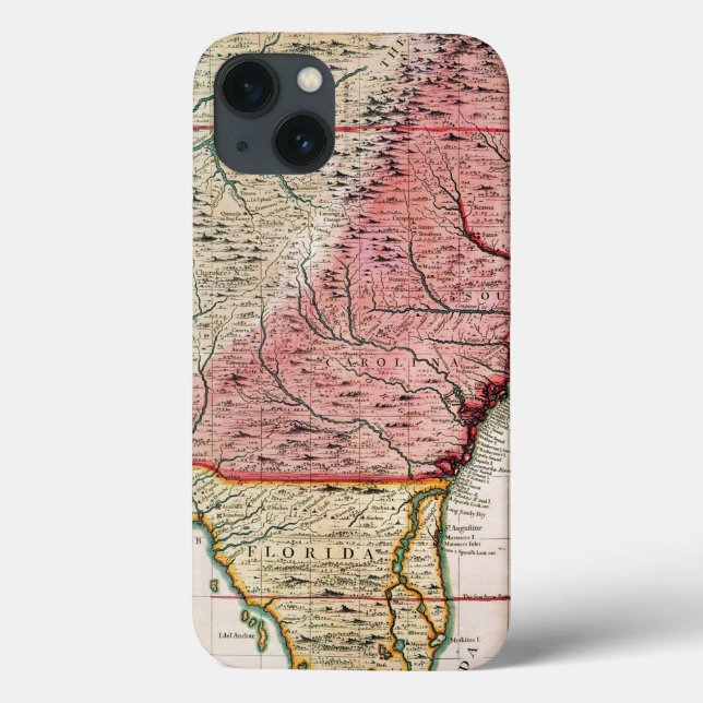 KOLONIALAMERIKA-KARTE, 1733 Case-Mate iPhone HÜLLE (Rückseite)