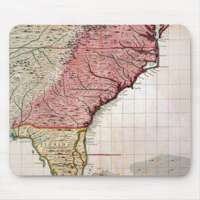 KOLONIALamerika-KARTE, 1733 Mousepad (Vorne)