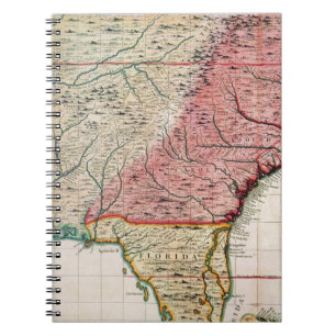 KOLONIALamerika-KARTE, 1733 Notizblock