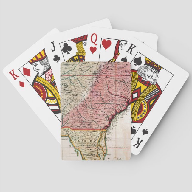 KOLONIALAMERIKA-KARTE, 1733 SPIELKARTEN (Rückseite)