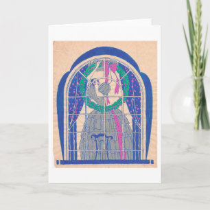 Koloniale Lady mit einem Kranz Feiertagskarte