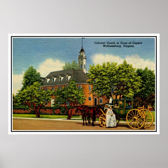 Kolonialtrainer vor der Hauptstadt Williamsburg VA Poster (Vorne)