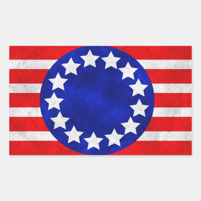 KolonialUS Flagge-Aufkleber Rechteckiger Aufkleber (Vorderseite)