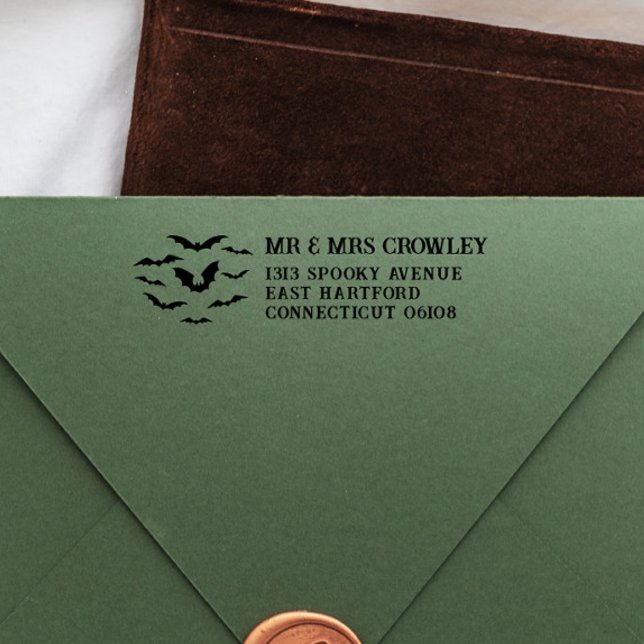 Kolonie der Fledermäuse Halloween-Rücksendeadresse Permastempel (Von Creator hochgeladen)