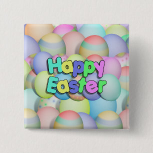 Kolored Ostereier - Happy Oaster Button