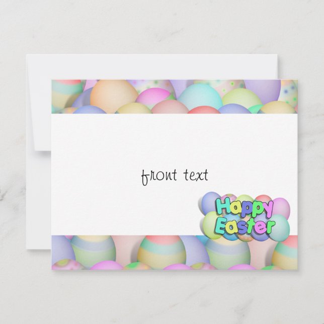 Kolored Ostereier - Happy Oaster Einladung (Vorderseite)