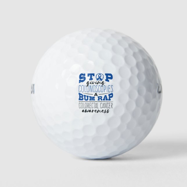 Kolorektalkarzinom Bewusstsein Koloskopie Bum Rap Golfball (Vorderseite)