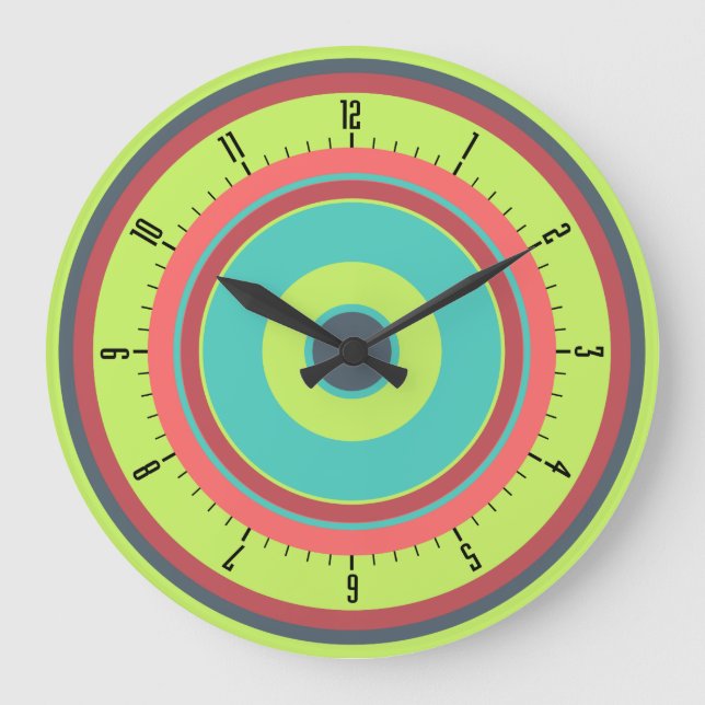 Kolorful Circles 04 Große Wanduhr (Vorderseite)