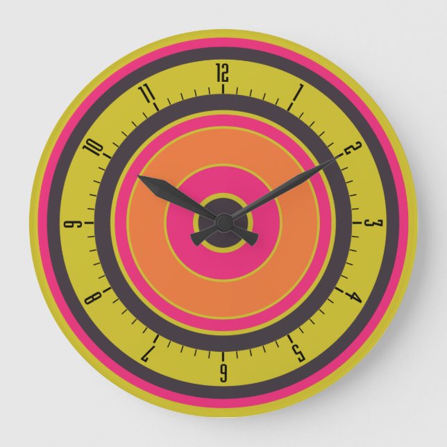 Kolorful Circles 06 Große Wanduhr (Vorderseite)
