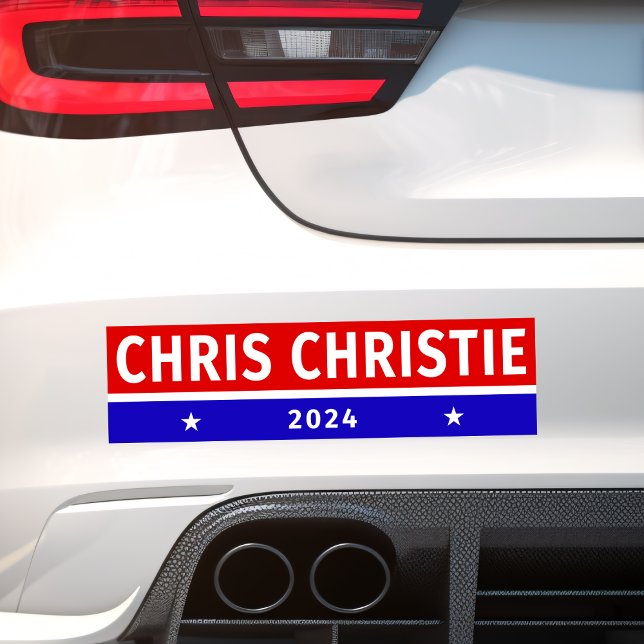 Kolorierte Chris Christie 2024 Wahl Autoaufkleber (Von Creator hochgeladen)