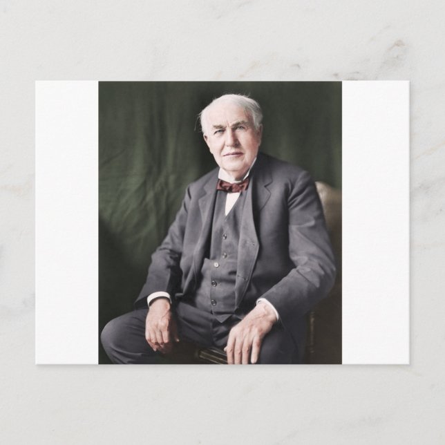 Koloriertes Bild von Thomas Edison Postkarte (Vorderseite)