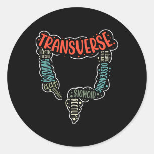 Koloskopie Gi Funny Endoscopy Nurse Colon Anatomie Runder Aufkleber