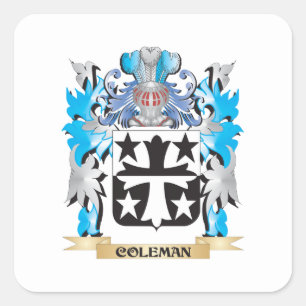 Kolosmetikett - Familienwappen Quadratischer Aufkleber