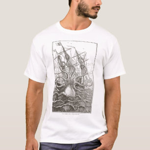 Kolossal Octopus Kraken angreifendes Schiffsmörste T-Shirt