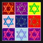 KOLOSSAL POSTER (POP ART JEWISH STARS)<br><div class="desc">Riesiges Chanukah Poster. Erhältlich in verschiedenen Größen. Bestellen Sie mit einem Rahmen an der benutzerdefinierten Partition. Viele Rahmen und Matting zur Auswahl. Ideal für einen Urlaub Dekor und Geschenke. Genießen Sie Ihren Urlaub!</div>