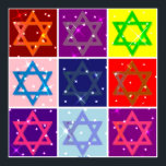 KOLOSSAL POSTER (POP ART JEWISH STARS)<br><div class="desc">Riesiges Chanukah Poster. Erhältlich in verschiedenen Größen. Bestellen Sie mit einem Rahmen an der benutzerdefinierten Partition. Viele Rahmen und Matting zur Auswahl. Ideal für einen Urlaub Dekor und Geschenke. Genießen Sie Ihren Urlaub!</div>
