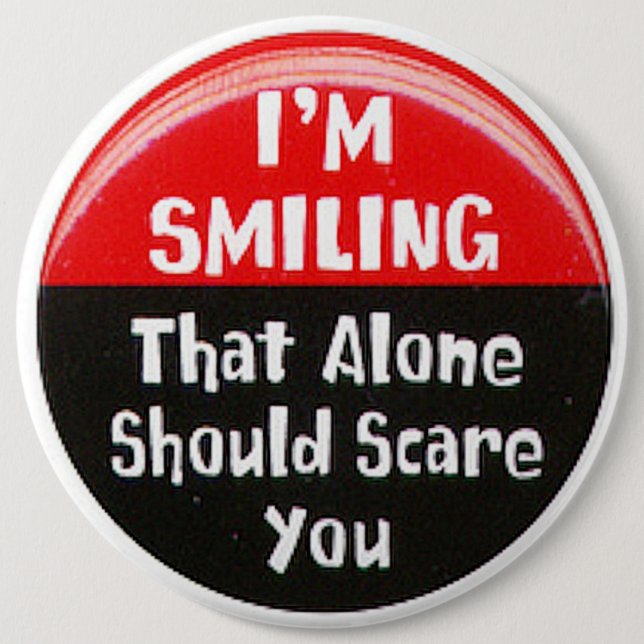 KOLOSSALES humorvolles, 6 Zoll Rucksack-Buttone Button (Vorderseite)