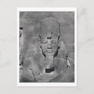 Kolossalstatue von Ramesses II in Abu Simbel, 1850 Postkarte